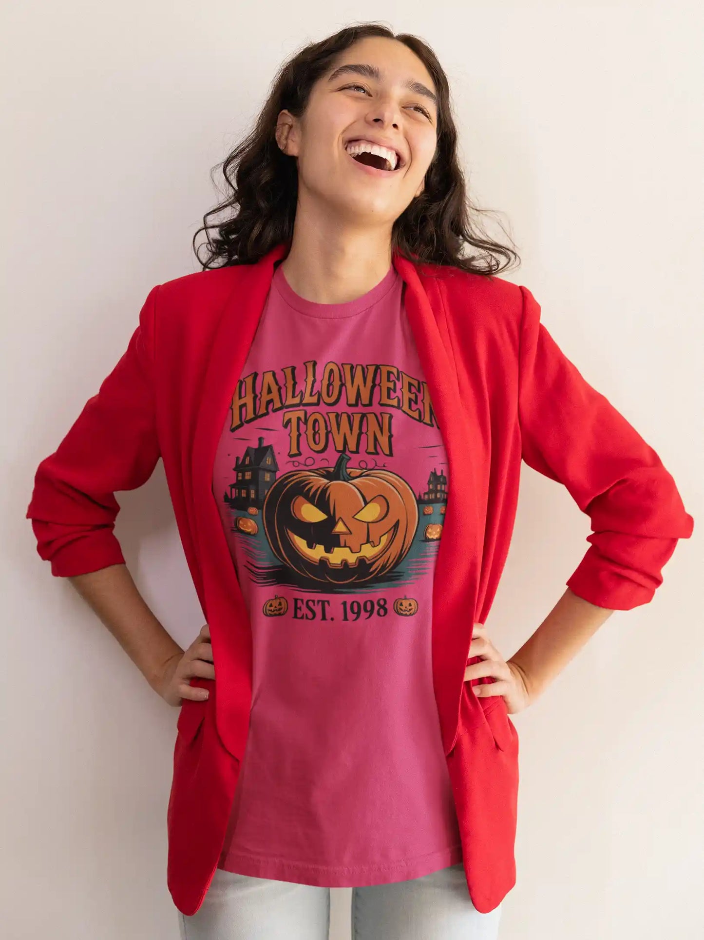 Halloween Town T-Shirt – Vintage Pumpkin Graphic – Bella Canvas 3001 – Halloween Tee – Spooky Season Shirt – Unisex S-3XL