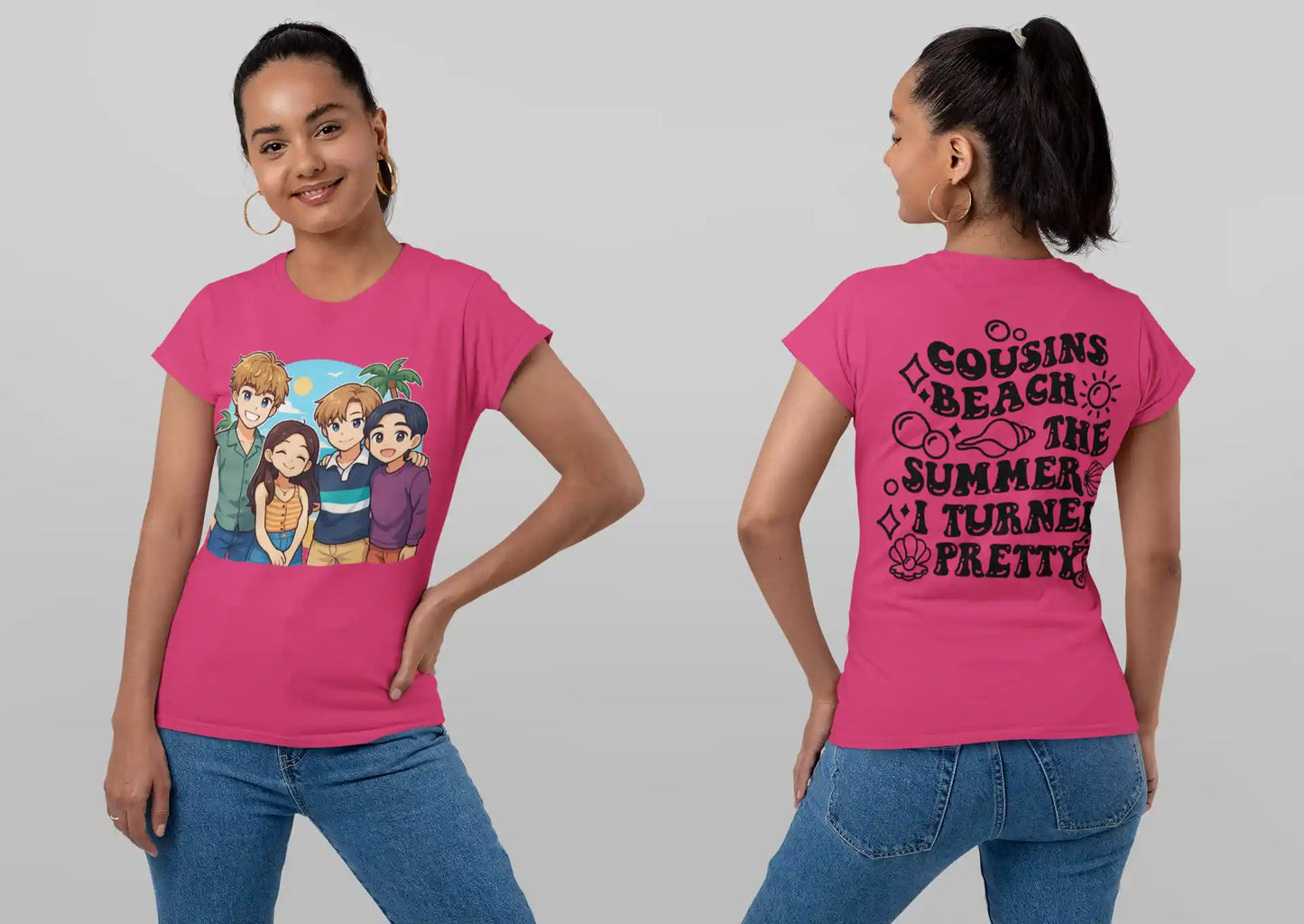 The Summer I Turned Pretty Anime T-Shirt – Belly, Conrad, Jeremiah & Steven – Bella+Canvas 3001 Short Sleeve Tee