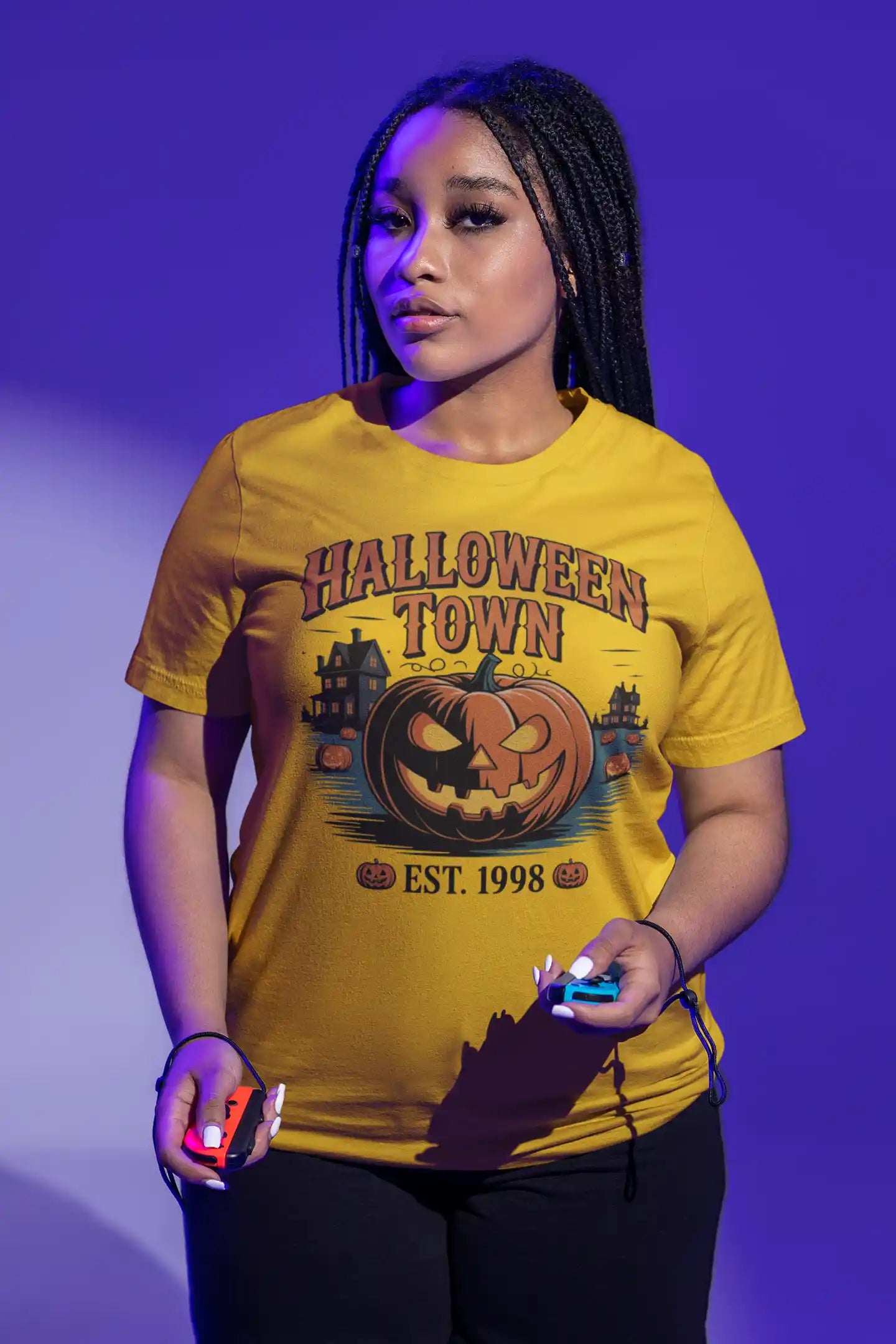 Halloween Town T-Shirt – Vintage Pumpkin Graphic – Bella Canvas 3001 – Halloween Tee – Spooky Season Shirt – Unisex S-3XL