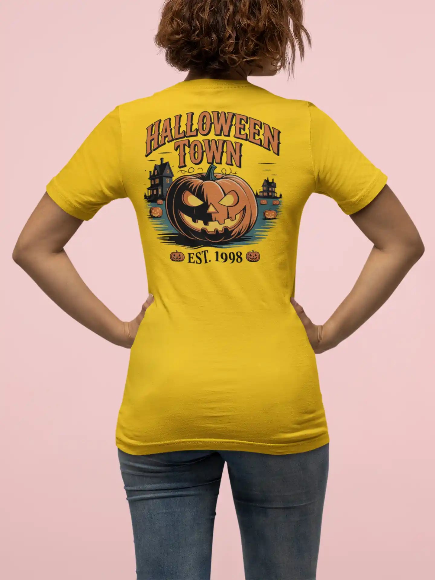 Halloween Town T-Shirt – Vintage Pumpkin Graphic – Bella Canvas 3001 – Halloween Tee – Spooky Season Shirt – Unisex S-3XL