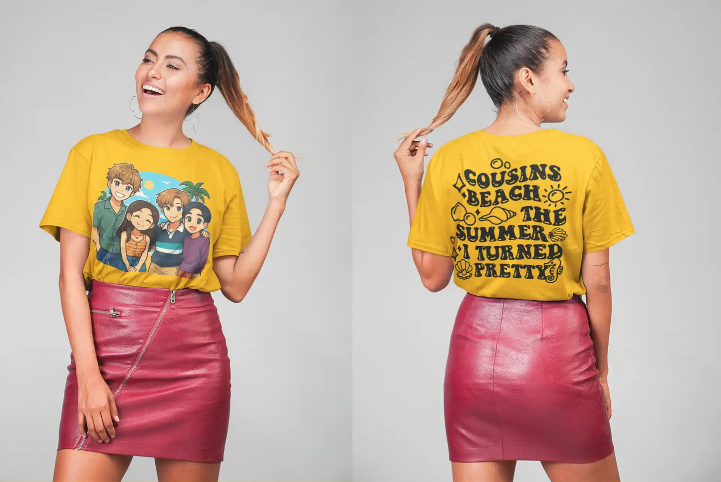 The Summer I Turned Pretty Anime T-Shirt – Belly, Conrad, Jeremiah & Steven – Bella+Canvas 3001 Short Sleeve Tee