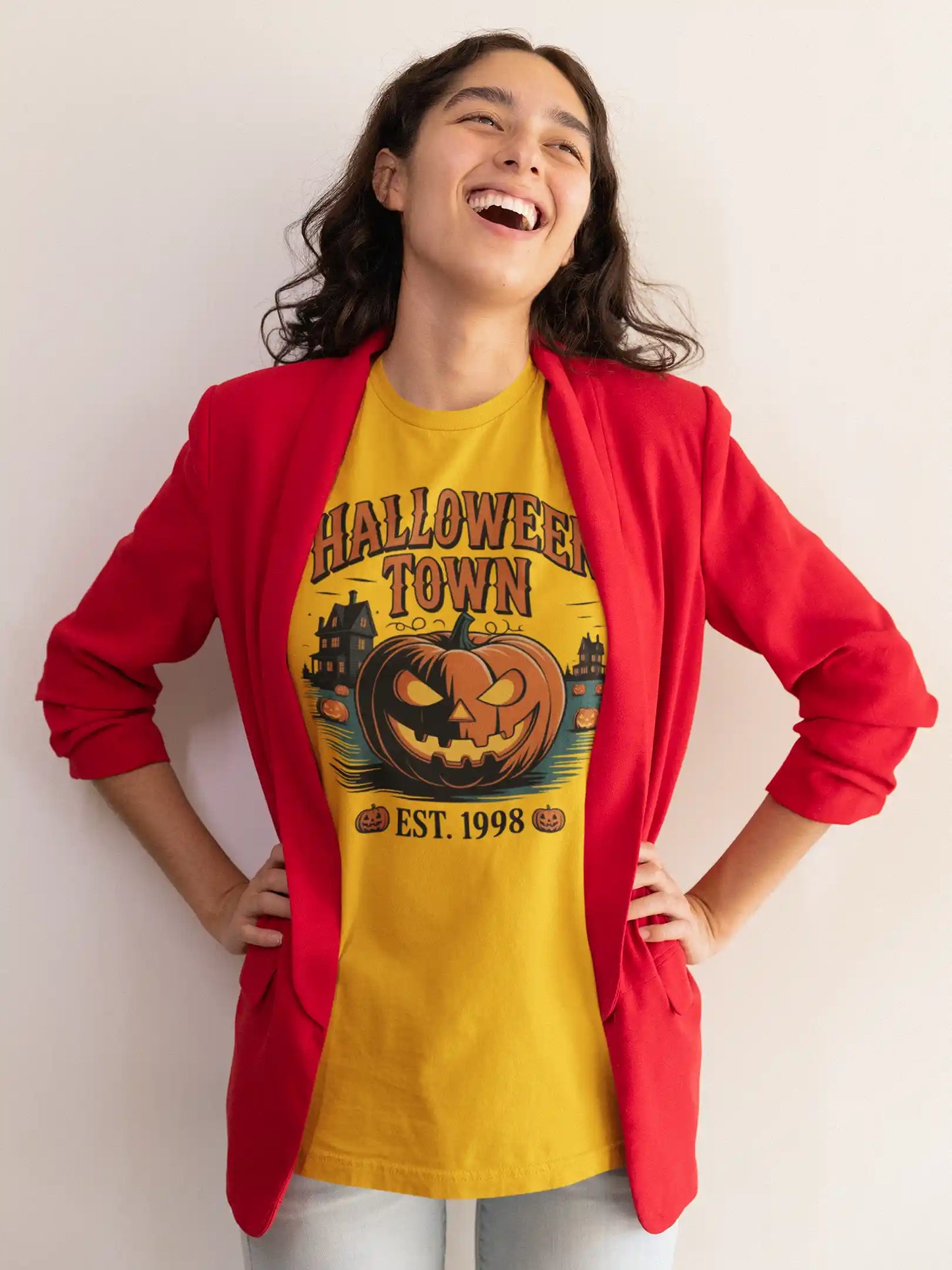 Halloween Town T-Shirt – Vintage Pumpkin Graphic – Bella Canvas 3001 – Halloween Tee – Spooky Season Shirt – Unisex S-3XL