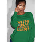 Witch Way to the Candy Halloween Sweatshirt – Bella+Canvas 3501 Unisex Pullover – Spooky Funny Fall Sweater (S–3XL, Multiple Colors)