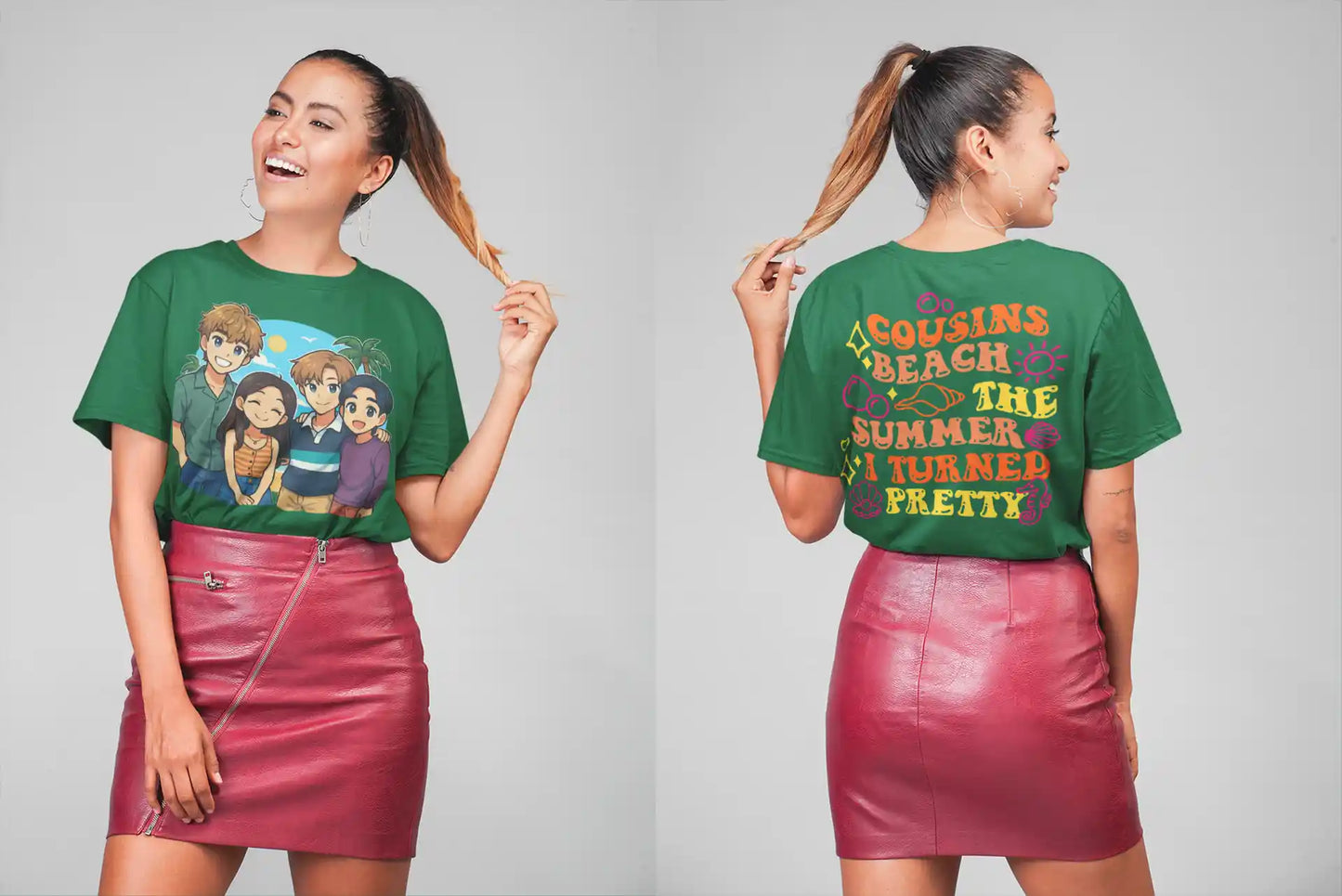 The Summer I Turned Pretty Anime T-Shirt – Belly, Conrad, Jeremiah & Steven – Bella+Canvas 3001 Short Sleeve Tee