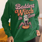 Baddest Witch in Town Retro Halloween Bella+Canvas 3501 Sweatshirt – Spooky Cute Fall Outfit