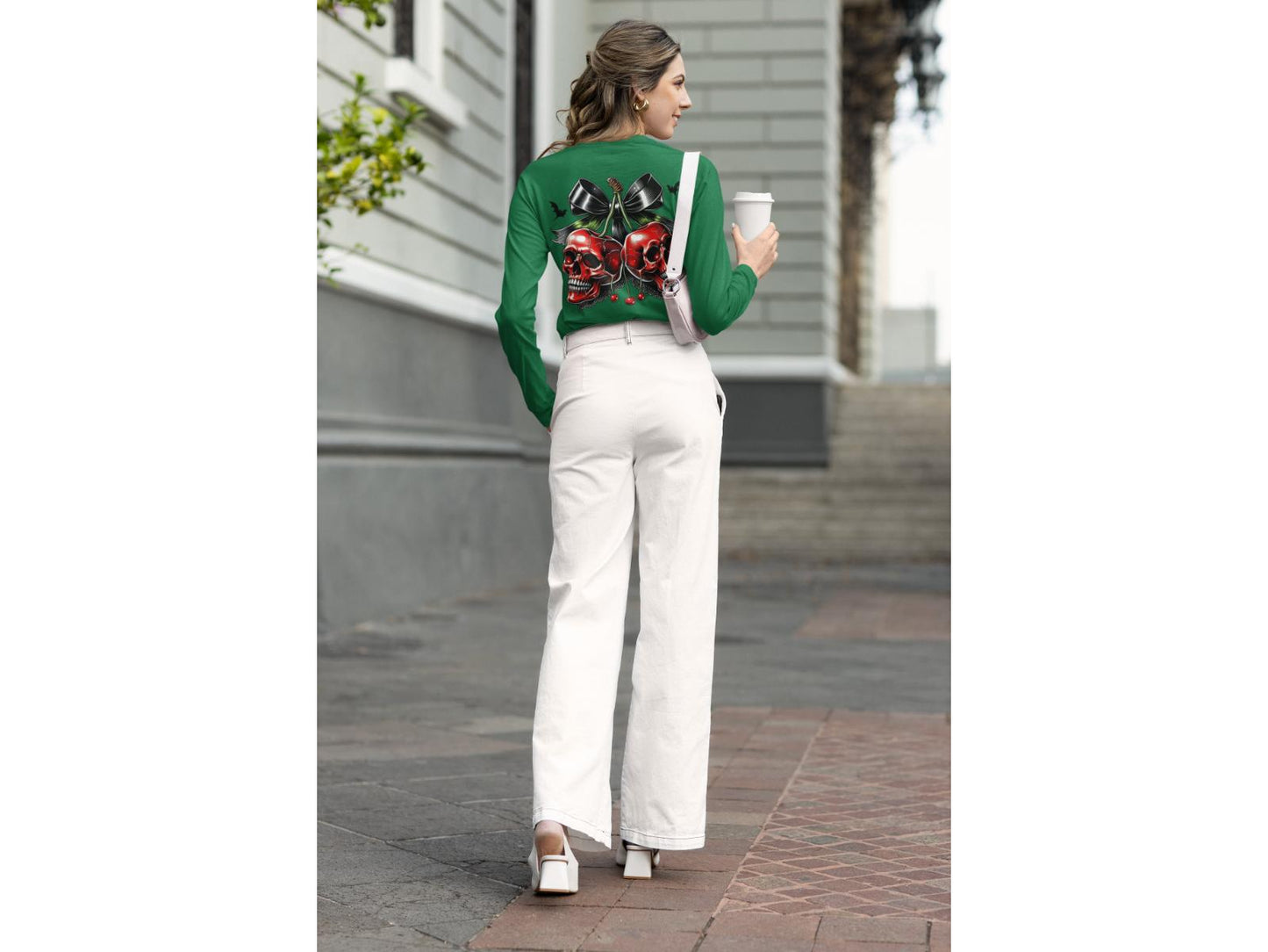 Spooky Cherry Halloween Bow Sweatshirt – Cute & Creepy Fall Vibes