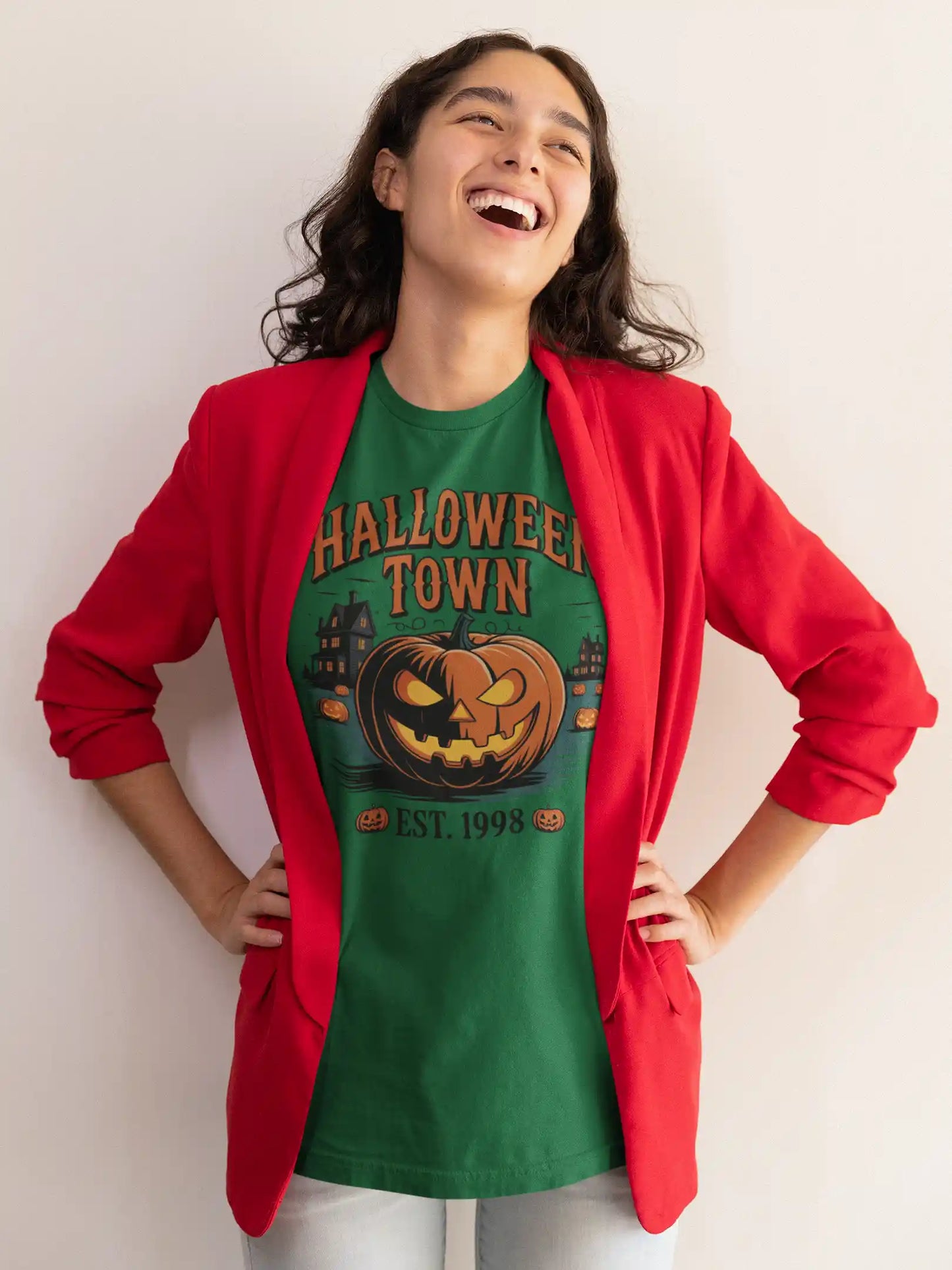Halloween Town T-Shirt – Vintage Pumpkin Graphic – Bella Canvas 3001 – Halloween Tee – Spooky Season Shirt – Unisex S-3XL