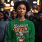 Baddest Witch in Town Retro Halloween Bella+Canvas 3501 Sweatshirt – Spooky Cute Fall Outfit