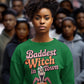 Baddest Witch in Town Retro Halloween Bella+Canvas 3501 Sweatshirt – Spooky Cute Fall Outfit