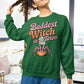 Baddest Witch in Town Retro Halloween Bella+Canvas 3501 Sweatshirt – Spooky Cute Fall Outfit