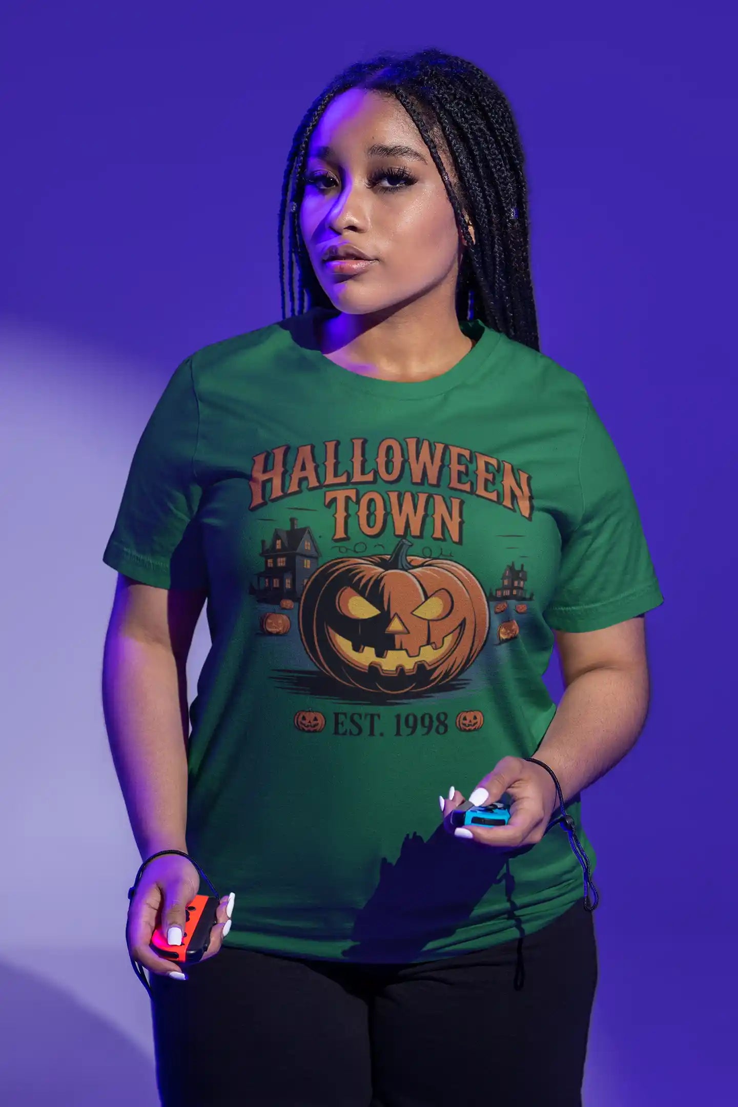 Halloween Town T-Shirt – Vintage Pumpkin Graphic – Bella Canvas 3001 – Halloween Tee – Spooky Season Shirt – Unisex S-3XL
