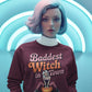 Baddest Witch in Town Retro Halloween Bella+Canvas 3501 Sweatshirt – Spooky Cute Fall Outfit