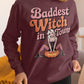 Baddest Witch in Town Retro Halloween Bella+Canvas 3501 Sweatshirt – Spooky Cute Fall Outfit