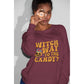Witch Way to the Candy Halloween Sweatshirt – Bella+Canvas 3501 Unisex Pullover – Spooky Funny Fall Sweater (S–3XL, Multiple Colors)