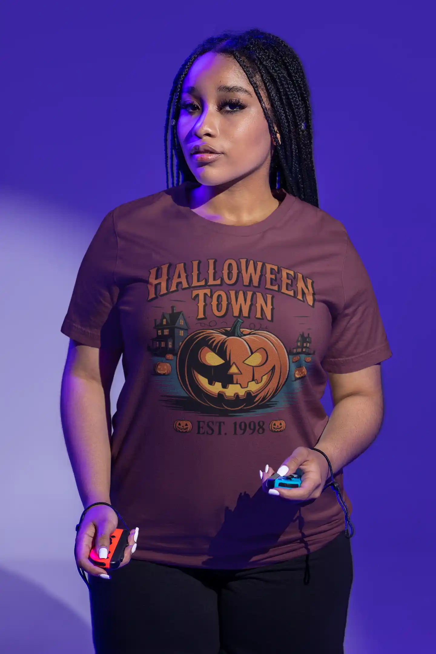 Halloween Town T-Shirt – Vintage Pumpkin Graphic – Bella Canvas 3001 – Halloween Tee – Spooky Season Shirt – Unisex S-3XL