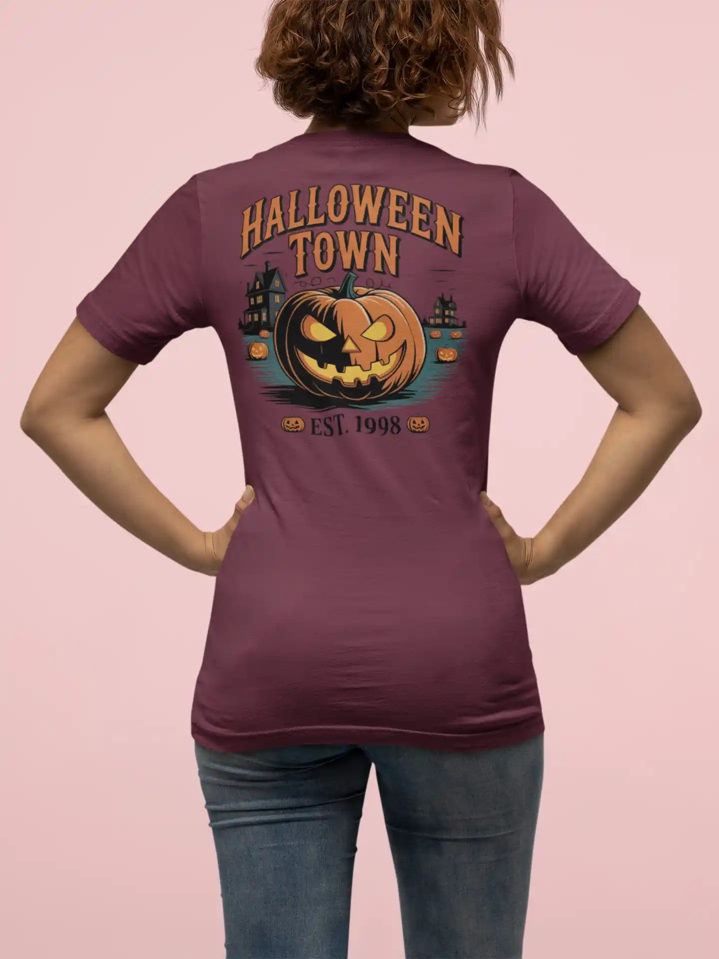 Halloween Town T-Shirt – Vintage Pumpkin Graphic – Bella Canvas 3001 – Halloween Tee – Spooky Season Shirt – Unisex S-3XL