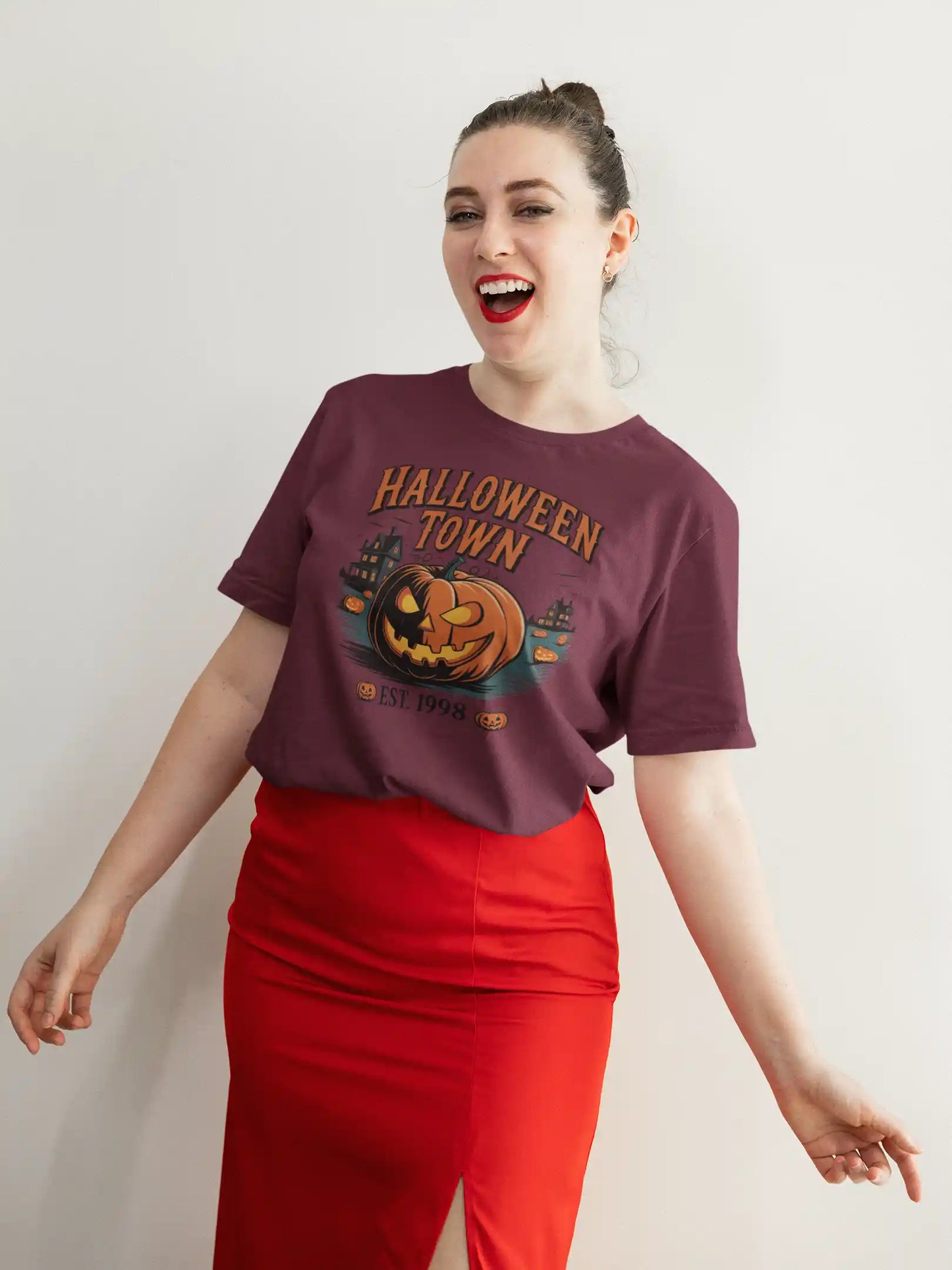 Halloween Town T-Shirt – Vintage Pumpkin Graphic – Bella Canvas 3001 – Halloween Tee – Spooky Season Shirt – Unisex S-3XL