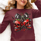 Spooky Cherry Halloween Bow Sweatshirt – Cute & Creepy Fall Vibes