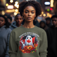 Happy Halloween Canada Ghost Pumpkin Sweatshirt in olive green.