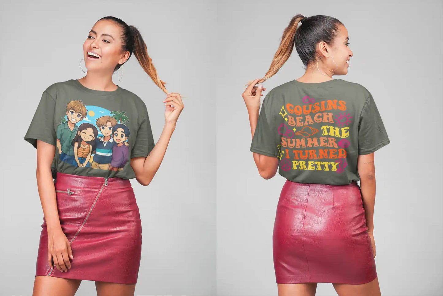 The Summer I Turned Pretty Anime T-Shirt – Belly, Conrad, Jeremiah & Steven – Bella+Canvas 3001 Short Sleeve Tee
