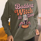 Baddest Witch in Town Retro Halloween Bella+Canvas 3501 Sweatshirt – Spooky Cute Fall Outfit