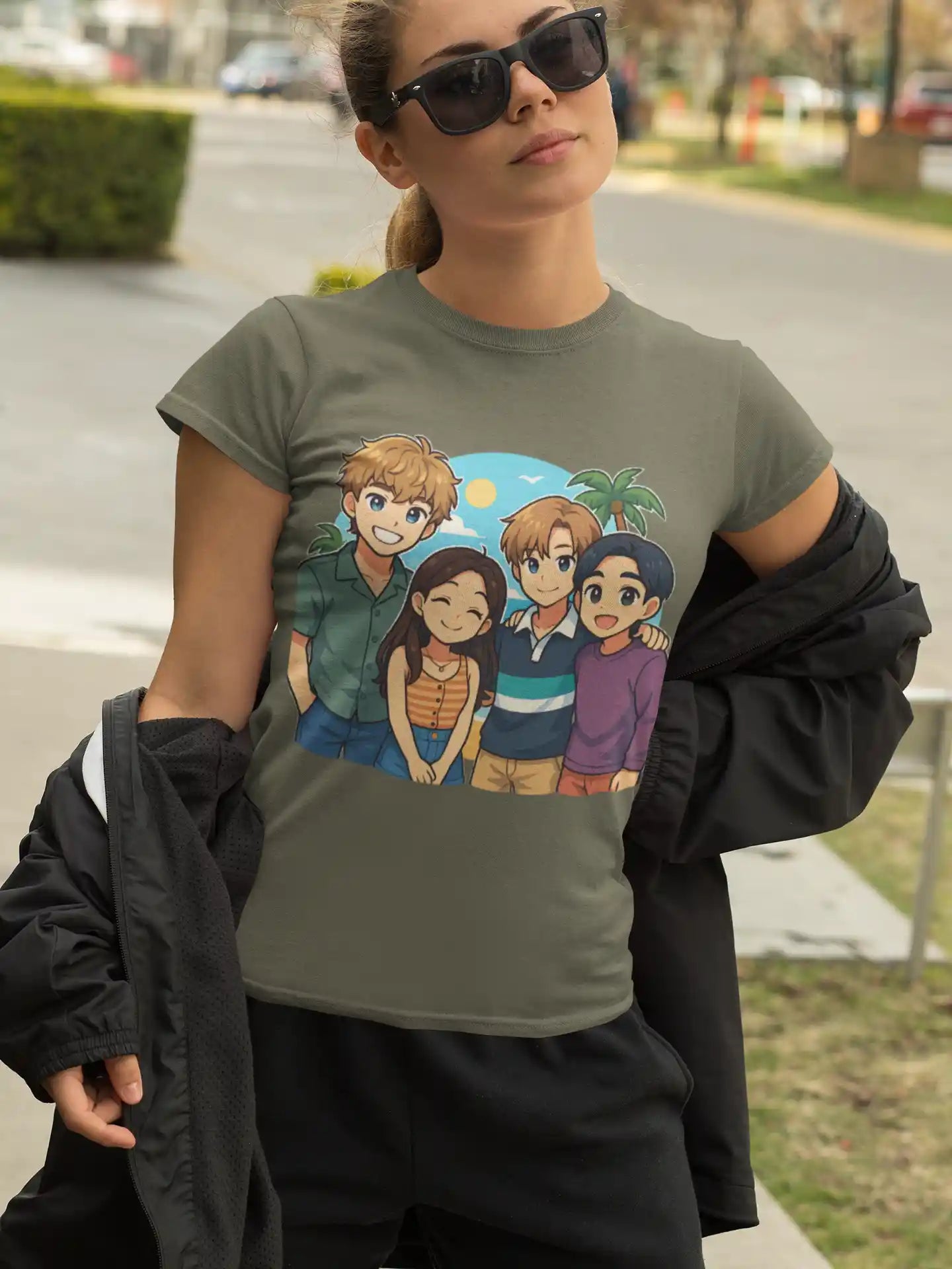The Summer I Turned Pretty Anime T-Shirt – Belly, Conrad, Jeremiah & Steven – Bella+Canvas 3001 Short Sleeve Tee