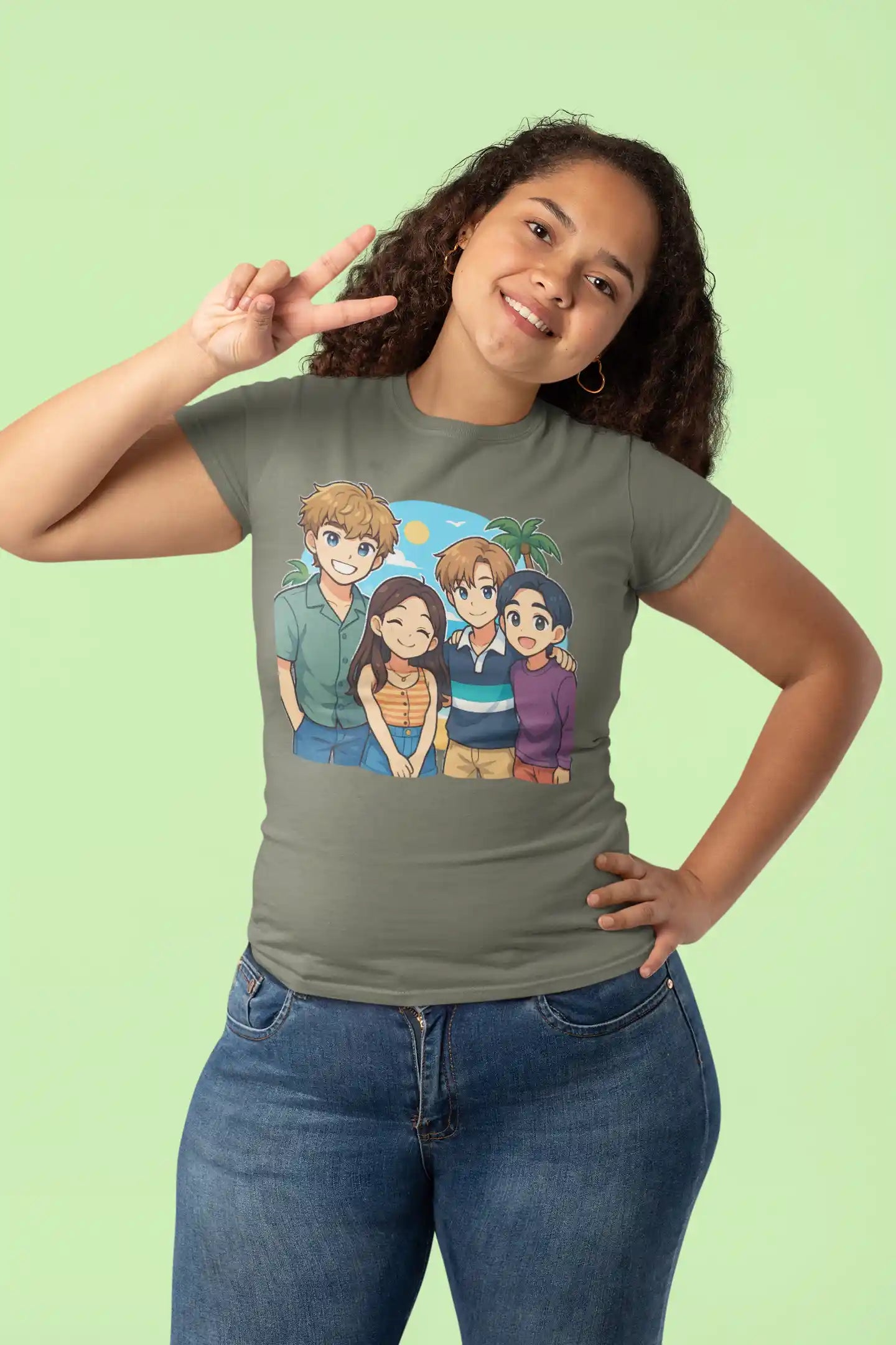 The Summer I Turned Pretty Anime T-Shirt – Belly, Conrad, Jeremiah & Steven – Bella+Canvas 3001 Short Sleeve Tee