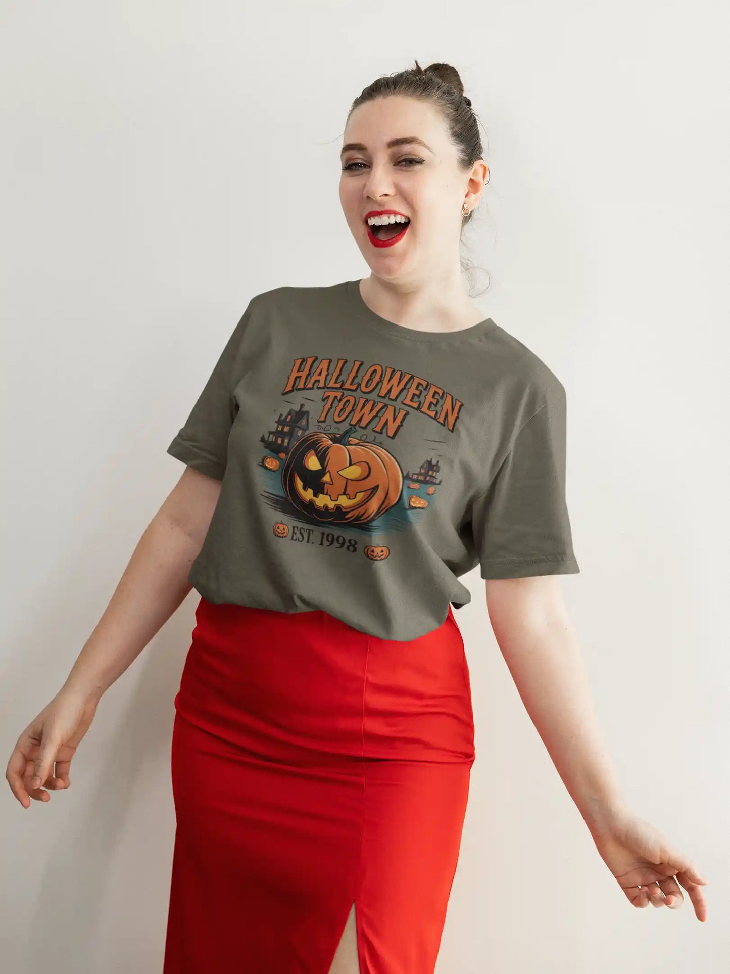 Halloween Town T-Shirt – Vintage Pumpkin Graphic – Bella Canvas 3001 – Halloween Tee – Spooky Season Shirt – Unisex S-3XL