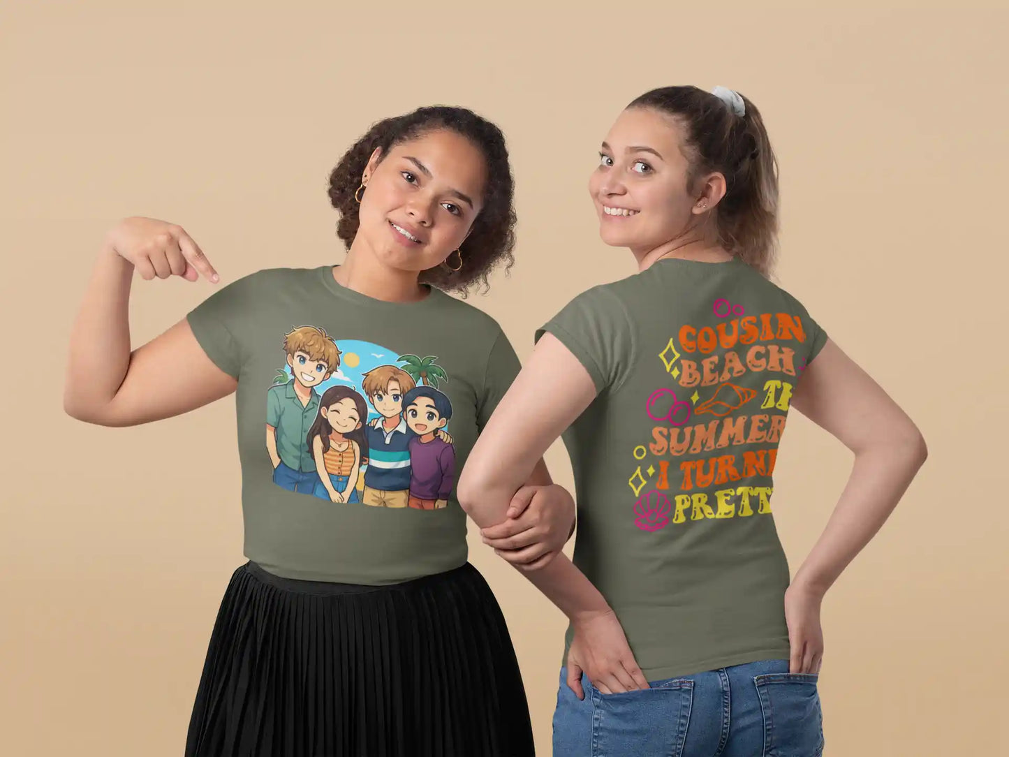 The Summer I Turned Pretty Anime T-Shirt – Belly, Conrad, Jeremiah & Steven – Bella+Canvas 3001 Short Sleeve Tee