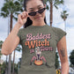 Baddest Witch in Town Retro Halloween Bella+Canvas 3001 T-Shirt – Spooky Cute Fall Tee