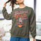 Baddest Witch in Town Retro Halloween Bella+Canvas 3501 Sweatshirt – Spooky Cute Fall Outfit
