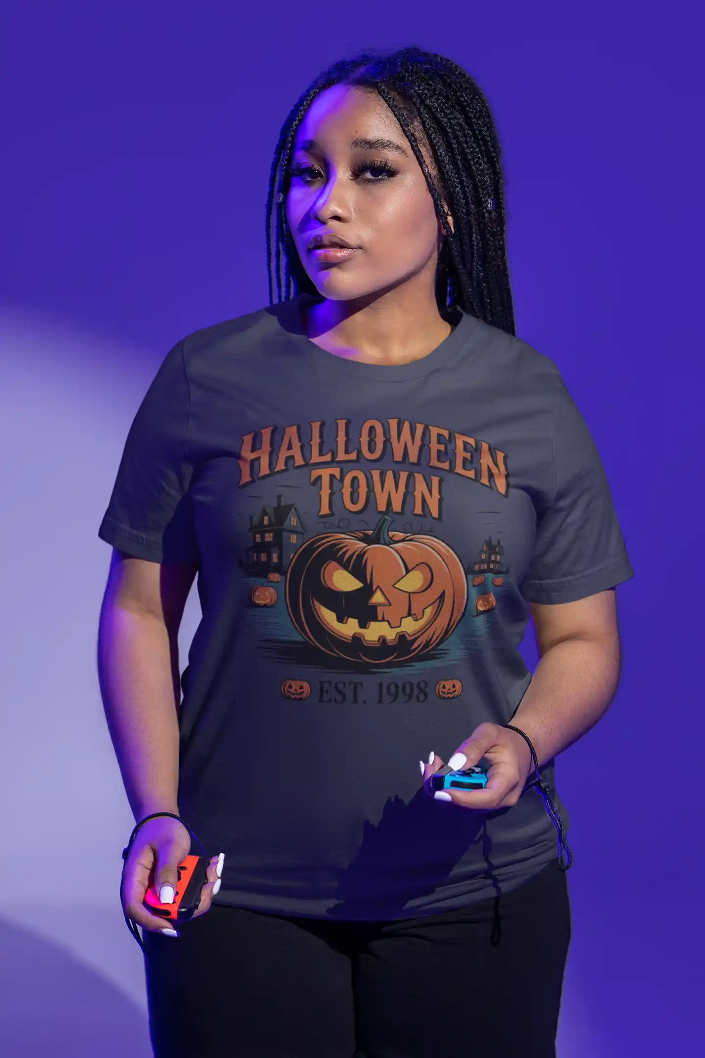 Halloween Town T-Shirt – Vintage Pumpkin Graphic – Bella Canvas 3001 – Halloween Tee – Spooky Season Shirt – Unisex S-3XL
