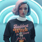 Baddest Witch in Town Retro Halloween Bella+Canvas 3501 Sweatshirt – Spooky Cute Fall Outfit