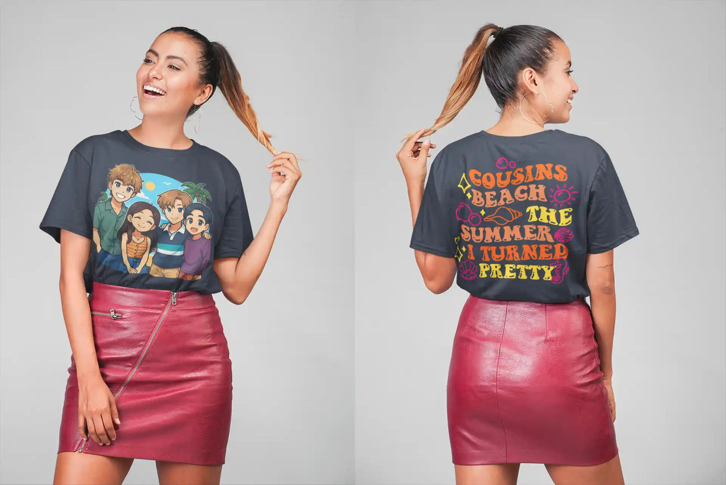 The Summer I Turned Pretty Anime T-Shirt – Belly, Conrad, Jeremiah & Steven – Bella+Canvas 3001 Short Sleeve Tee