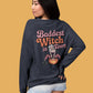 Baddest Witch in Town Retro Halloween Bella+Canvas 3501 Sweatshirt – Spooky Cute Fall Outfit