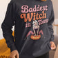 Baddest Witch in Town Retro Halloween Bella+Canvas 3501 Sweatshirt – Spooky Cute Fall Outfit