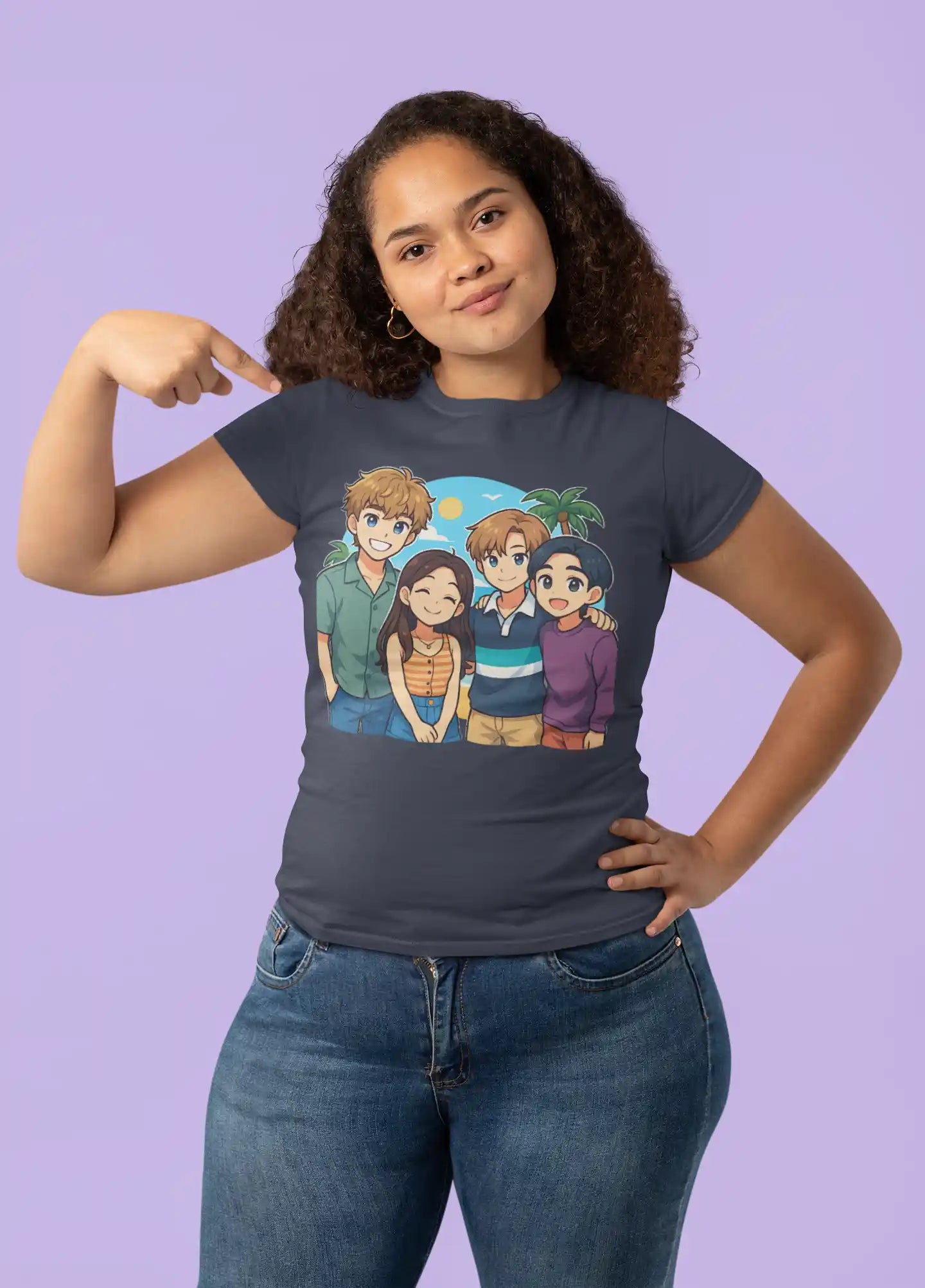 The Summer I Turned Pretty Anime T-Shirt – Belly, Conrad, Jeremiah & Steven – Bella+Canvas 3001 Short Sleeve Tee