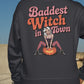 Baddest Witch in Town Retro Halloween Bella+Canvas 3501 Sweatshirt – Spooky Cute Fall Outfit