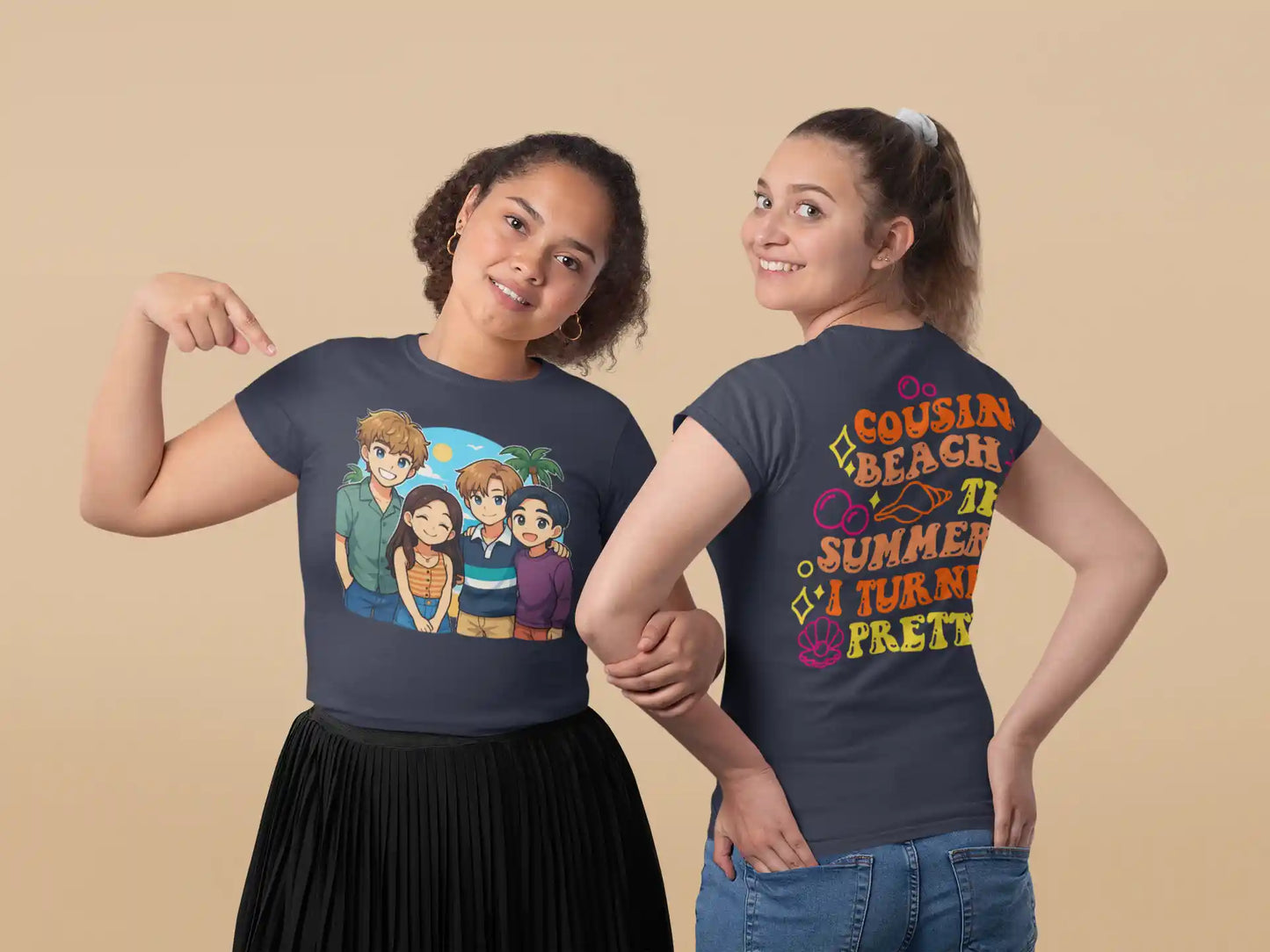 The Summer I Turned Pretty Anime T-Shirt – Belly, Conrad, Jeremiah & Steven – Bella+Canvas 3001 Short Sleeve Tee