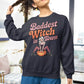 Baddest Witch in Town Retro Halloween Bella+Canvas 3501 Sweatshirt – Spooky Cute Fall Outfit