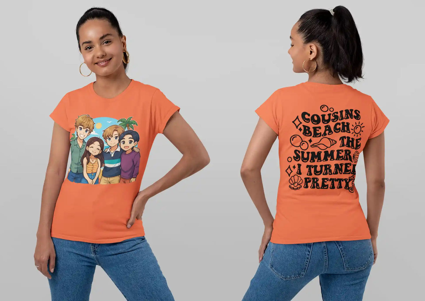 The Summer I Turned Pretty Anime T-Shirt – Belly, Conrad, Jeremiah & Steven – Bella+Canvas 3001 Short Sleeve Tee