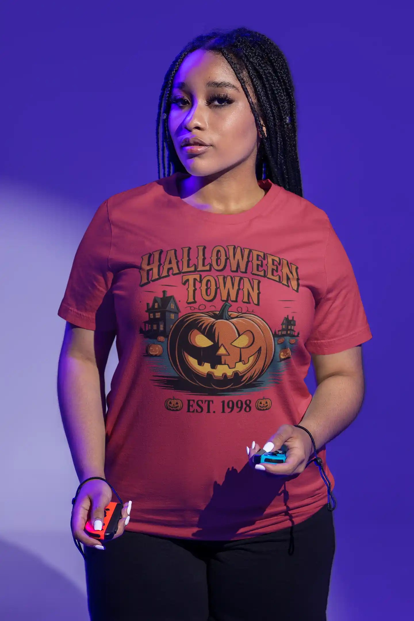 Halloween Town T-Shirt – Vintage Pumpkin Graphic – Bella Canvas 3001 – Halloween Tee – Spooky Season Shirt – Unisex S-3XL