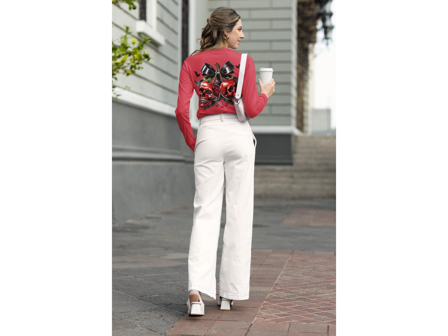 Spooky Cherry Halloween Bow Sweatshirt – Cute & Creepy Fall Vibes