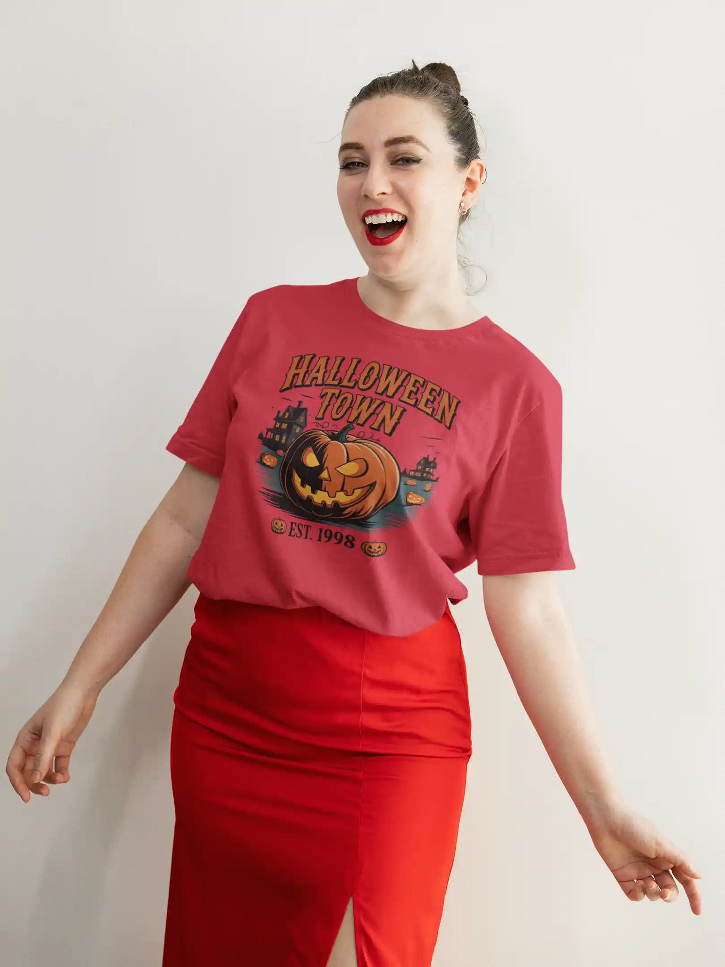 Halloween Town T-Shirt – Vintage Pumpkin Graphic – Bella Canvas 3001 – Halloween Tee – Spooky Season Shirt – Unisex S-3XL