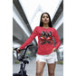 Spooky Cherry Halloween Bow Sweatshirt – Cute & Creepy Fall Vibes