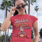 Baddest Witch in Town Retro Halloween Bella+Canvas 3001 T-Shirt – Spooky Cute Fall Tee
