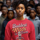 Baddest Witch in Town Retro Halloween Bella+Canvas 3501 Sweatshirt – Spooky Cute Fall Outfit