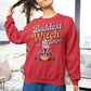 Baddest Witch in Town Retro Halloween Bella+Canvas 3501 Sweatshirt – Spooky Cute Fall Outfit