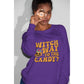 Witch Way to the Candy Halloween Sweatshirt – Bella+Canvas 3501 Unisex Pullover – Spooky Funny Fall Sweater (S–3XL, Multiple Colors)