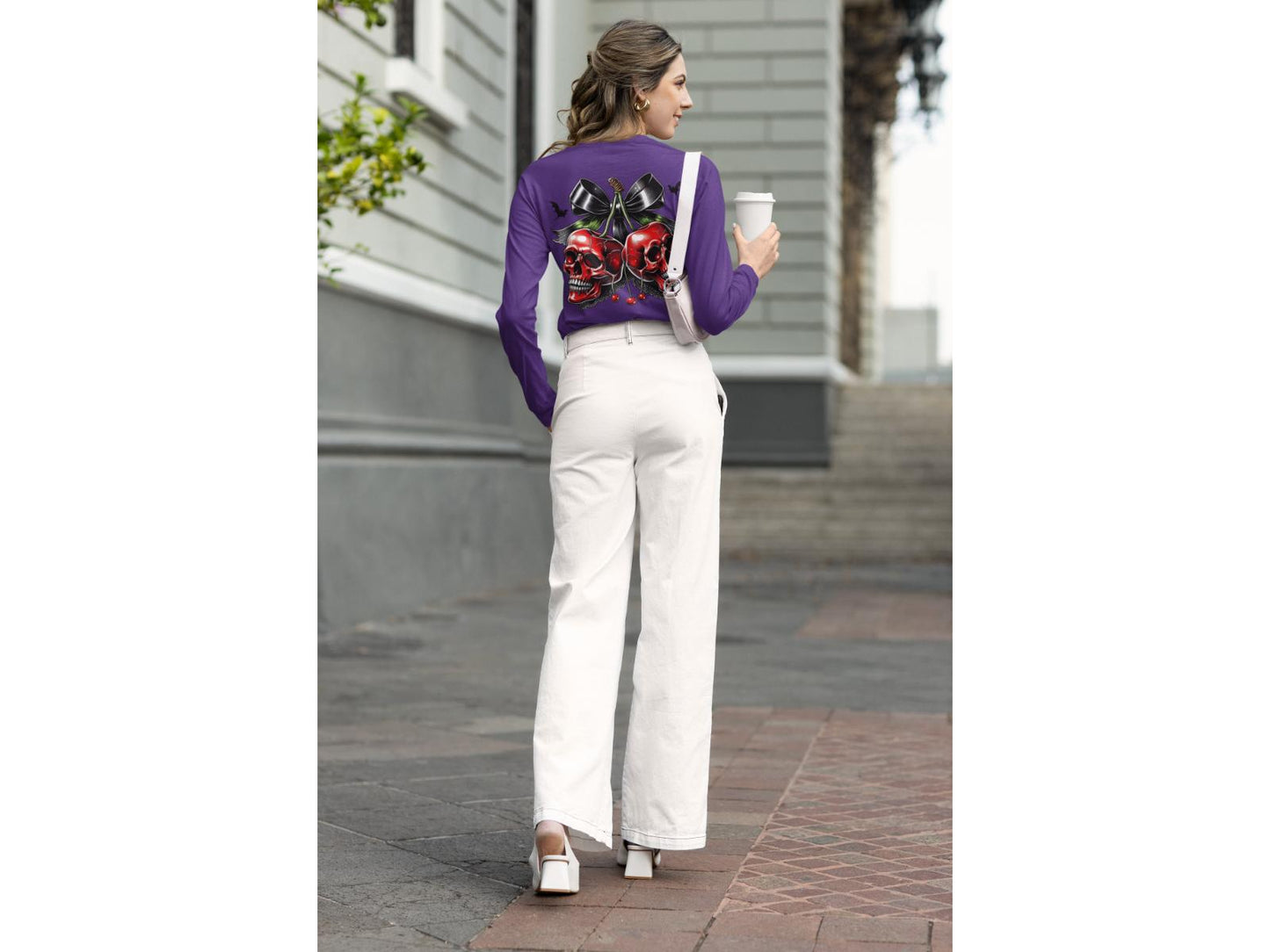 Spooky Cherry Halloween Bow Sweatshirt – Cute & Creepy Fall Vibes